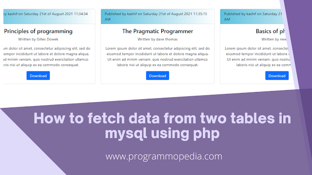 Fetch data from two tables using MySQL and PHP
